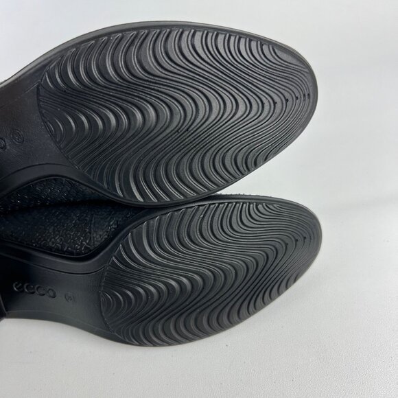 Ecco Womens Dress Pumps Black Snake Print Leather Block Heel size 38 US 7 - Picture 14 of 16
